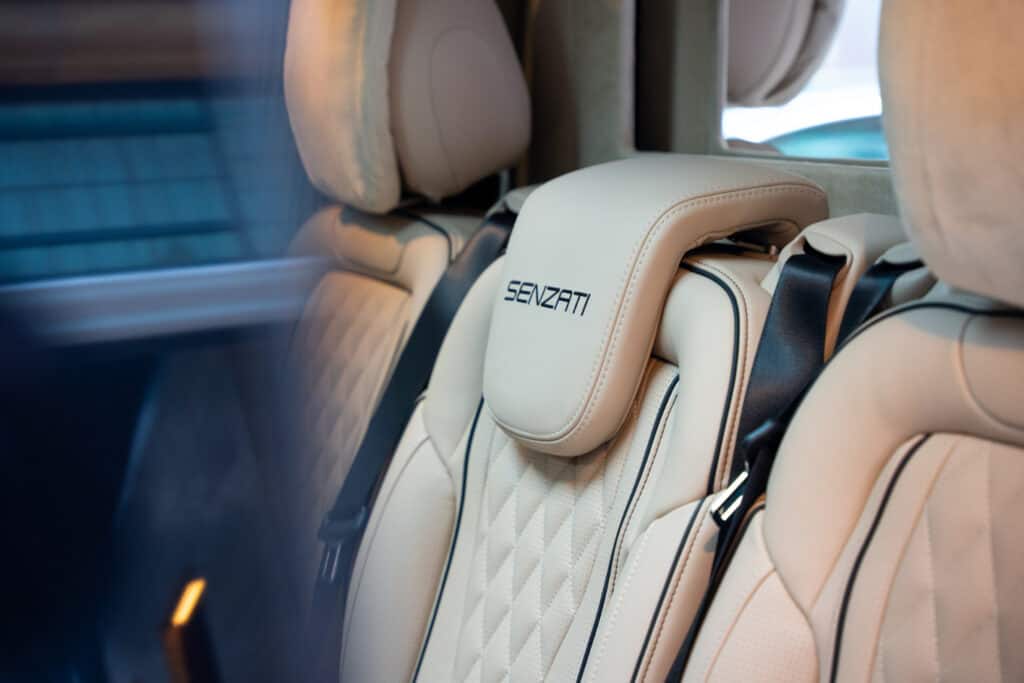 Senzati JetClass executive seat with quilted leather upholstery